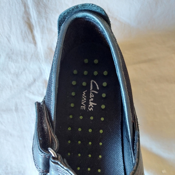 Clarks black leather walking comfort shoes size 6.5 - Picture 10 of 13
